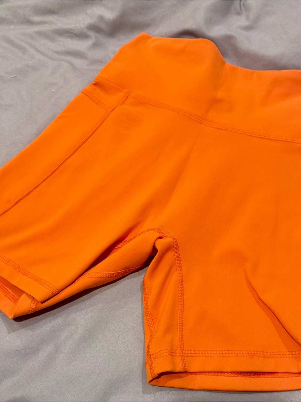 LSKD Fusion High-Rise Orange Bike Shorts
